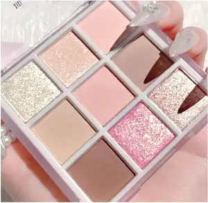 Vente en gros ombre à paupières 9 couleurs fard à paupières scintillant sec surligneur lâche cosmétiques produits de maquillage marque privée fard à paupières scintillant