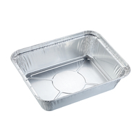 Barquettes Alimentaires Jetables Ovale 600 ml en Aluminium 18x13x4 cm pour Emballage, Modèle Rec18134i