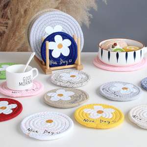 Tapis de salle à manger <span class=keywords><strong>japonais</strong></span> tissé à la main, isolation <span class=keywords><strong>en</strong></span> <span class=keywords><strong>tissu</strong></span>, vent, fleur, ventouse, tapis de table <span class=keywords><strong>en</strong></span> corde de coton - Product Image 3