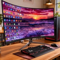 Moniteur 4K en gros, best-seller, moniteur de jeu incurvé, moniteur 144 Hz, moniteur incurvé de 49 pouces pour une expérience de jeu immersive