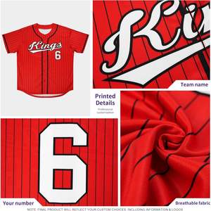 Jersey de béisbol Hip Hop personalizado para hombres, mujeres y jóvenes con rayas bordadas, nombre, número, logotipo, conjuntos personalizados - Product Image 2