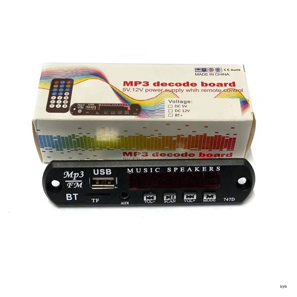 Blue-t0oth carte de décodage MP3 5V et 12V amplificateur audio de voiture sans perte modifié Blue-t0oth 5.0 carte de circuit imprimé de décodeur