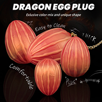 Grand plug anal œuf de dragon avec longue chaîne, monstre fantastique, dilatateur et écarteur de prostate, 100% étanche et écologique