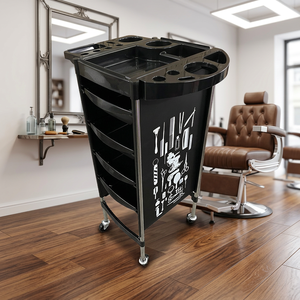 Chariot de Salon de Coiffure Mobile avec Plusieurs Tiroirs et Porte-Gobelets, Chariot de Rangement à Roulettes pour Coiffeur, Spa et Mobilier de Salon - Product Image 1