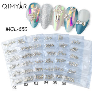 โลหะผสมโลหะผสมสี3D ที่มีขนาดแตกต่างกันผสมรูปผีเสื้อโลหะผสมเสน่ห์สำหรับเล็บเทียม - Product Image 5