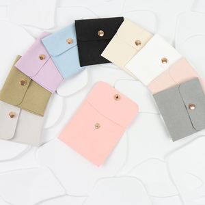 MOJIU 8x8cm Pink Custom Logo Microfiber Jewelry Packaging Bag Personalized Envelope for Display - Product Image 4