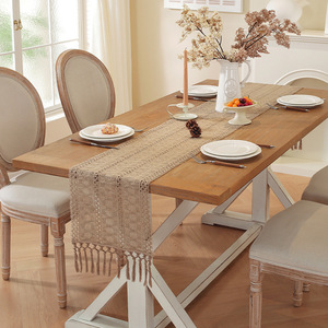 Woven American Style Table <b>Runner</b> Long Rectangular Polyester Fiber <b>Washable</b> Home Decor For Dining Room Kitchen Living Room - Product Image 5