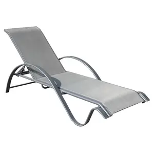 Silla de salón KD de aluminio para exteriores, sillón ajustable resistente para natación y playa
