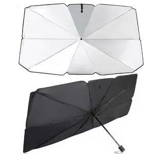 Titanyum gümüş kaplama araba şemsiyesi rüzgar güneş gölge ön pencere güneşlik cam araba şemsiyesi