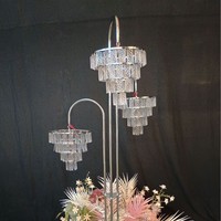 Accessoires pour salles de mariage : Lumières en forme de bâtonnets de glace, Guides de chemin, Décorations de podium et de passerelle, Luminaires en fer plaqué cristal pour allées