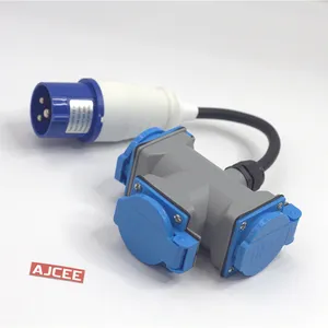 Ajcee 3pin 220V 16A Ip44 Vermenigvuldigen Industriële Stopcontact Met Kabel Lijn En Plug Met Ce