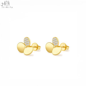 Tremendous Quality Wholesale Manufacturer Export Lucky Clover Design Jewelry 18K Solid Yellow Gold Real Natural Diamonds Jewelry - Product Image 3