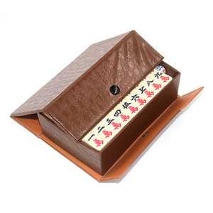 Premium Portable Chinese <b>Mahjong</b> <b>Set</b> Custom Available Durable Smooth Ivory White Acrylic Tiles 4-Player Luxury Leather Storage - Product Image 4