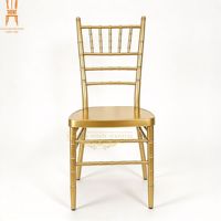 Chaises Chiavari en métal doré empilables pour événements, hôtels et mariages, vente en gros