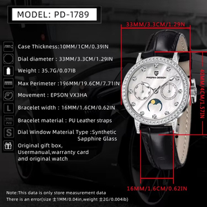 <span class=keywords><strong>Montre</strong></span>-bracelet pour <span class=keywords><strong>femme</strong></span> Pagani Design PD-1789 1789, nouvelle <span class=keywords><strong>montre</strong></span> chronographe étanche, <span class=keywords><strong>montre</strong></span>-bracelet à quartz de luxe pour femmes, filles, Reloj - Product Image 4