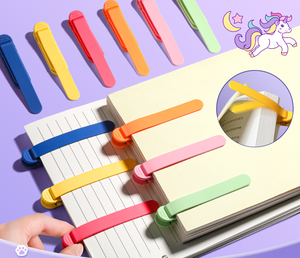 Creative Multifunctional Reading Book Holder Bookmark Automatic Page Following Soft Silicone Non-deformable Colorful Bookmark