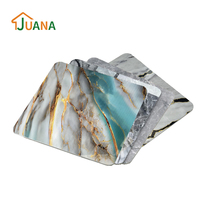 Panel Dinding Lembaran Marmer UV High Gloss, Plat Marmer PVC Lapisan UV Tahan Kelembapan, Material Dekorasi Interior Komersial