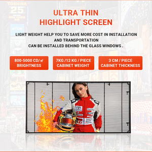 Pantalla LED Transparente Adhesiva P3.91 como Gran Video Wall para Vidrios de Edificios de Centros Comerciales, Pantalla LED Transparente Adhesiva - Product Image 3