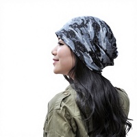 Bonnet-cagoule camouflage jacquard double usage automne/hiver, coupe-vent chaud doublé polaire avec boutons pour homme