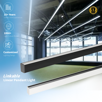 RONSE Moderne 40W LED Lumière Linéaire 50mm Intérieur Aluminium Grille Pendentif Haut Cri avec Fonction Haut/Bas pour Application de Bureau