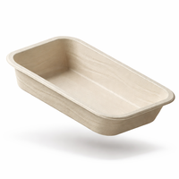Plateau alimentaire en bagasse pour compagnies aériennes, en pâte de cellulose vierge, compostable, biodégradable, sans plastique, durable, pour la vente en gros