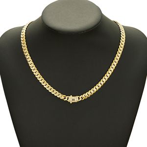 OEM ODM LEPAI Venta al por mayor de collares de cadena cubana de acero inoxidable chapado al vacío de 8 mm con hebilla de diamante cripto - Product Image 2