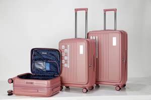 Valise de luxe de qualité supérieure, nouvelle valise en polycarbonate thermoformé avec poche avant pour les voyages, roues et poignée assorties - Product Image 4