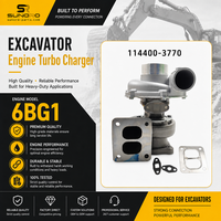 Pièces de machines de construction, turbocompresseur de bonne qualité 114400-3770 pour excavatrice ZX200, moteur 6BG1
