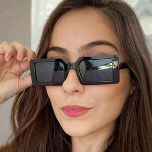 Lunettes de soleil rectangulaires vintage personnalisées avec logo, vente en gros à bas prix, protection UV400, petites lunettes carrées pour femmes 2021 - Product Image 2