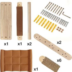 <strong>Cat</strong> Wall Shelves and Perches Set Climb Furniture Wall-mounted Playing <strong>Climber</strong> Floating Wood Picture Pet Beds &amp; Accessories CNLF - Product Image 6