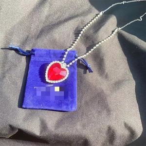 Collar sencillo de <span class=keywords><strong>Titanic</strong></span> Heart of Ocean, collar con colgante de corazón de amor de cristal azul para siempre con bolsa de terciopelo para mujer - Product Image 3