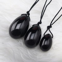 Boules d'exercice pour resserrer le vagin en pierre précieuse sculptée, forme ovale, portables