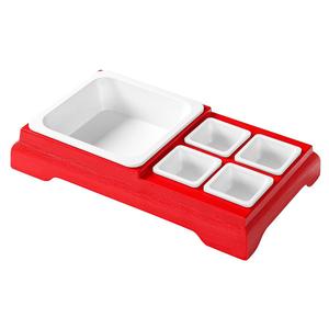 Xiangyuan Meimei <b>melamine</b> tableware commercial bamboo tofu pudding <b>plate</b> hotel restaurant tofu box condiment set snack plating - Product Image 5