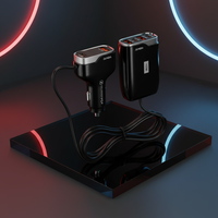 Module de chargeur de voiture électrique multi-ports 117W PD 3.0 à charge rapide, 6 ports USB, 2 ports Type-C, matériau ignifuge détachable, écouteurs
