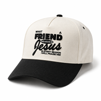 Casquette de baseball sportive 5 panneaux personnalisée avec broderie 3D en relief religieuse, en coton doux bicolore, style Dad Hat, pour événements religieux et cadeaux de groupe