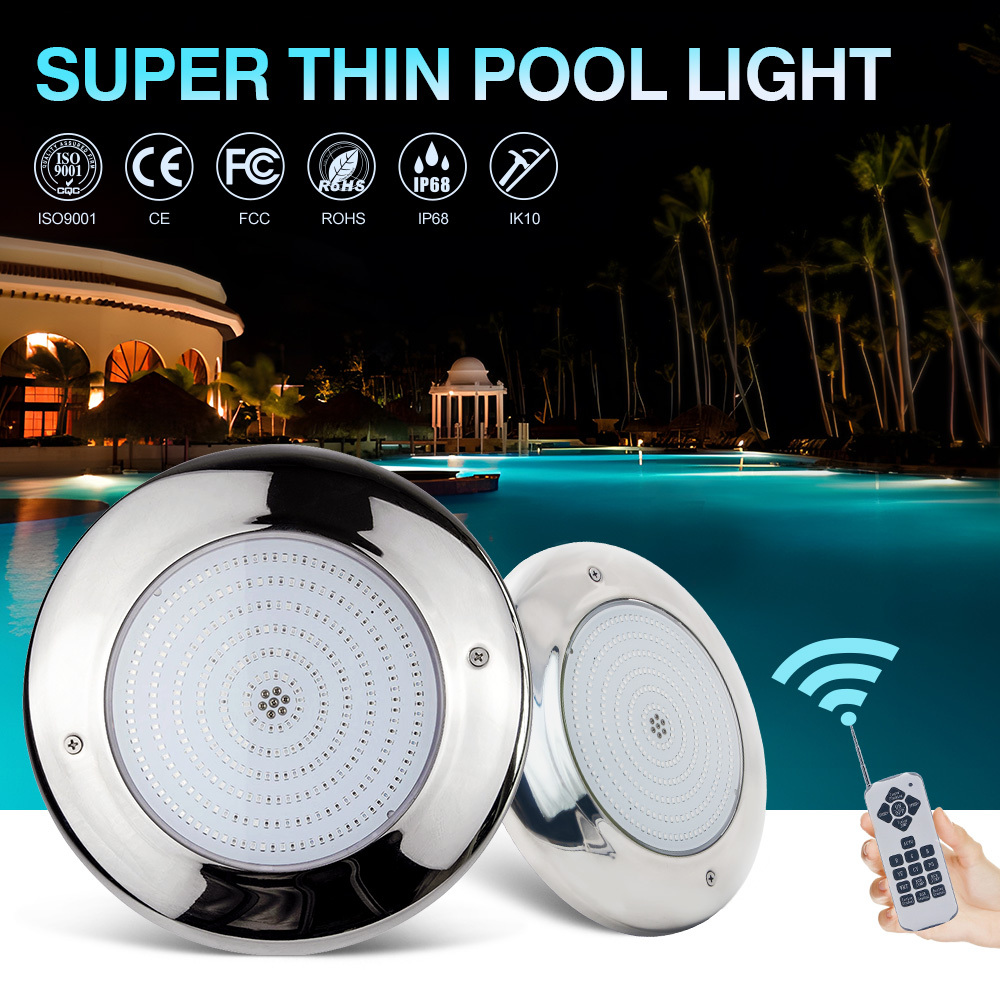 Resin Filled IP68 12V 316 Stainless Steel 18W Underwater Lights Swimming Pools Wall Mounted LED Pool Lights