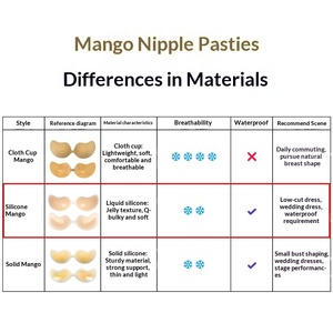 Soutien-gorge adhésif invisible sexy sans bretelles en silicone, forme mangue, pour petites poitrines, avec cache-tétons, idéal pour robes de mariée - Product Image 3