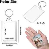 Porte-clés en acrylique transparent 2x3 pouces pour photos, porte-clés vierge, fabricant et fournisseur OEM en gros