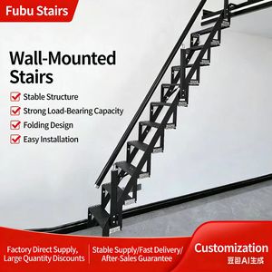 Escalera Telescópica en Forma <span class=keywords><strong>de</strong></span> L <span class=keywords><strong>de</strong></span> Aleación <span class=keywords><strong>de</strong></span> Zinc <span class=keywords><strong>para</strong></span> Montaje en Pared con Barandilla Metálica, Diseño que Ahorra Espacio <span class=keywords><strong>para</strong></span> Áticos, Uso Interior/Exterior - Product Image 2