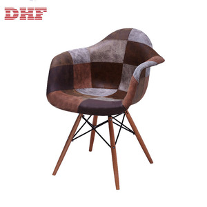 Multicolore Nouveau Style Tapissé <span class=keywords><strong>Patchwork</strong></span> <span class=keywords><strong>Chaise</strong></span> de Salle À Manger En Velours Tissu Avec <span class=keywords><strong>Accoudoir</strong></span> - Product Image 3