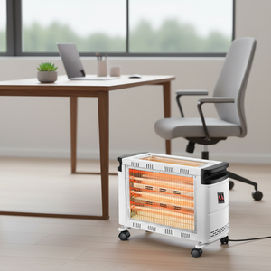 Chauffage infrarouge 2400W homologué CE, 4 réglages de puissance, chauffage <span class=keywords><strong>électrique</strong></span> portable avec protection contre la surchauffe pour usage domestique et commercial - Product Image 2