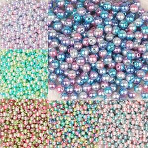 4/6/8/10mm Multi Colors <strong>Plastic</strong> ABS Loose Pearl Round <strong>Beads</strong> for DIY Jewelry Scrapbook Craft Decoration Making - Product Image 2
