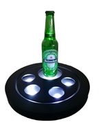 Présentoir à bouteilles en bois personnalisé avec éclairage LED, base lumineuse pour bouteilles d'alcool, pour bar et boîte de nuit