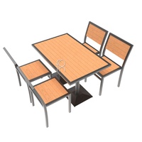 Vente flash : table et chaises de café modernes pour 4 personnes, mobilier de restaurant extérieur