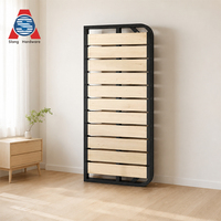 Cadre de lit flottant minimaliste et moderne sans tête de lit en fer épaissi pour chambre simple ou double