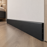 Plinthe WPC WYRAX noire 80 mm moderne étanche pour appartement, chambre, bureau, usage commercial