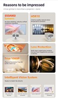 Projecteur vidéo portable Android mini pour jeux vidéo, TV, téléphone, Wifi, original Lenovo HD Home Commercial Projector, 1080p 4k
