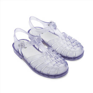 Sandali piatti da donna <span class=keywords><strong>Melisa</strong></span> in gelatina trasparente stile romano con fibbia scintillante e punta chiusa, personalizzabili - Product Image 1