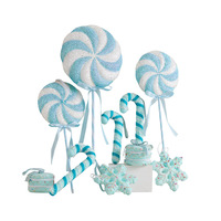 Nouveautés de Noël : Décorations suspendues de Noël - Sucettes canne à sucre, macarons, gâteaux, pendentifs d'arbre de Noël