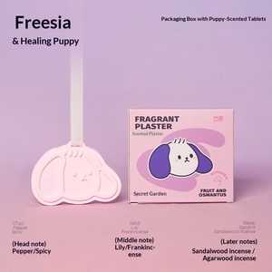 Pink Cute <b>Puppy</b> Gypsum Fragrance Hanging Wardrobe Aroma Patch Lasting Freshness Car Aroma Expansion Stone - Product Image 5